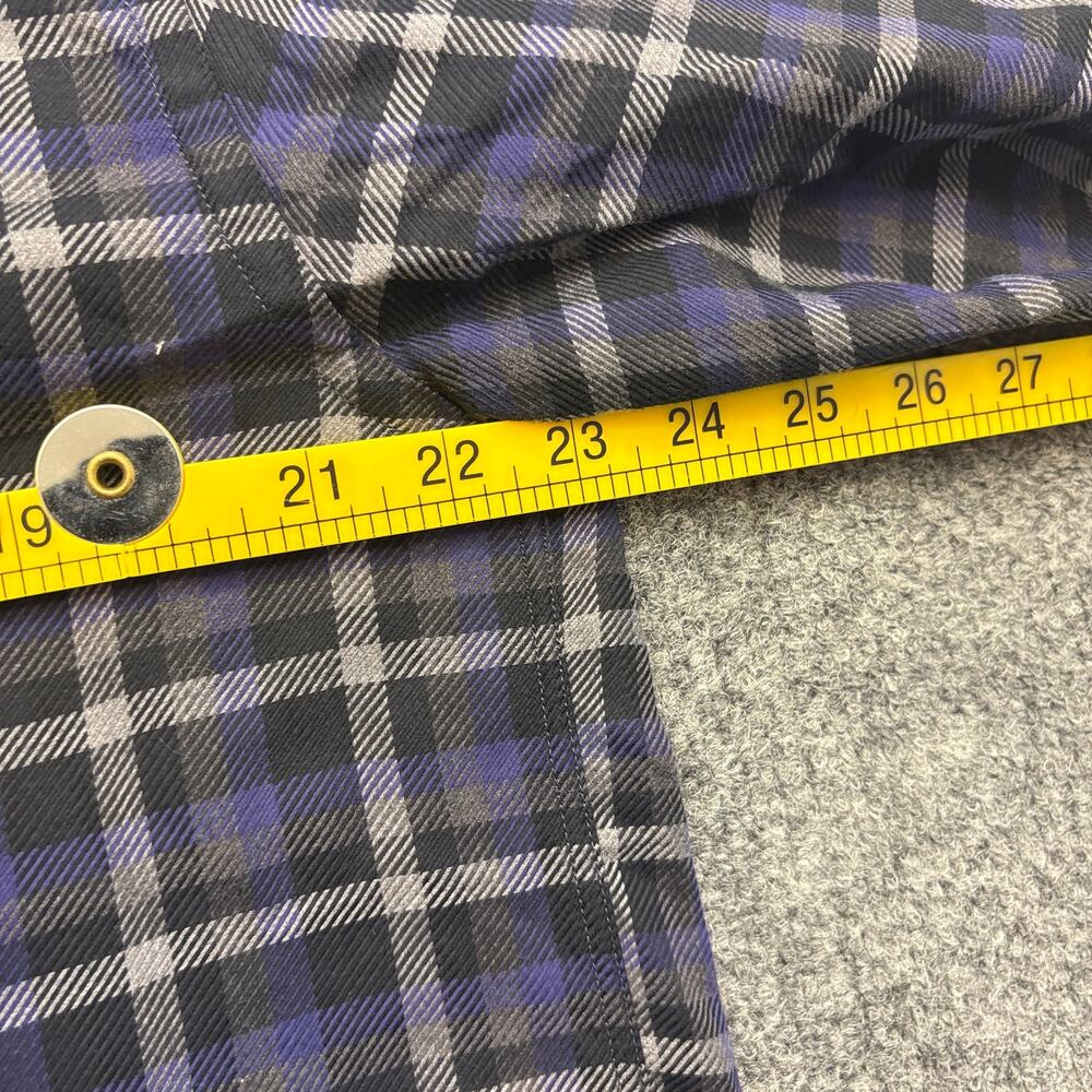 St. Croix Shirt Purple Black Plaid Long Sleeve Button Down Brushed Cotton Mens L - Picture 9 of 11